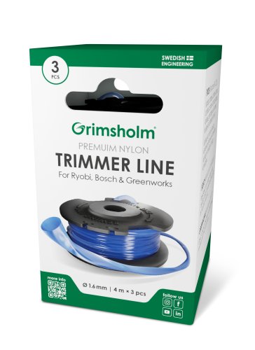 3-pack kassett inkl. trimmertråd 1,6 mm - 4 meter