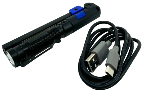 Smidig arbetslampa/ficklampa med fickfäste