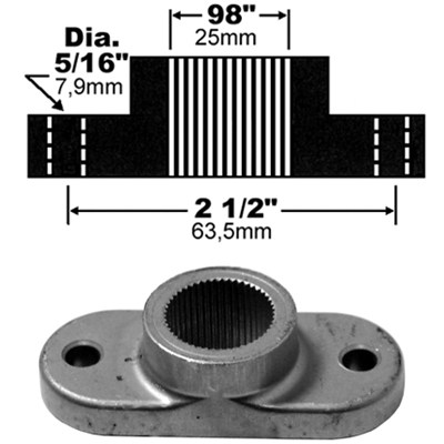 Knivfäste spline 1" (25,4 mm)