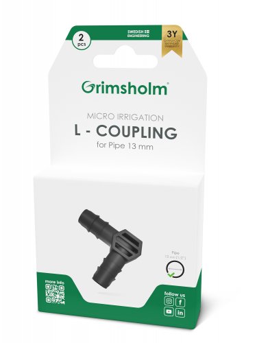L-koppling 13 mm (1/2") - 2 st