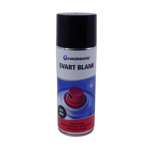 Hagmans sprayfärg blank svart RAL 9005 - 400 ml