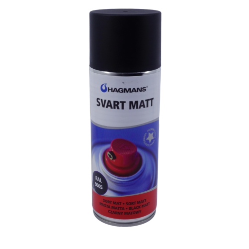 Hagmans sprayfärg matt svart RAL 9005 - 400 ml