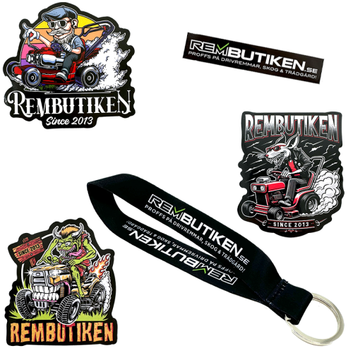 4-pack med stickers/dekaler & nyckelband